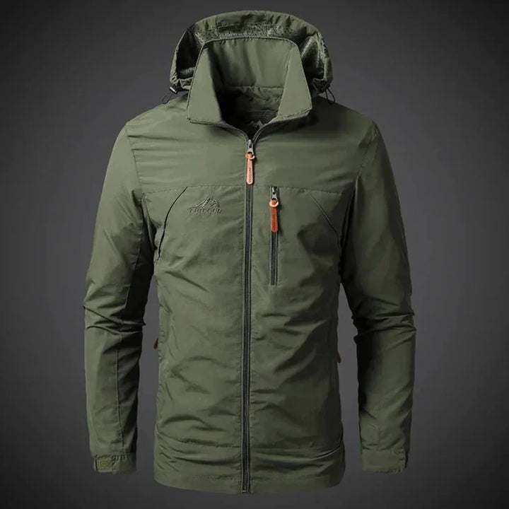 Men's lightweight waterproof windbreaker jacket, perfect for outdoor use & casual summer wear. Full zip.