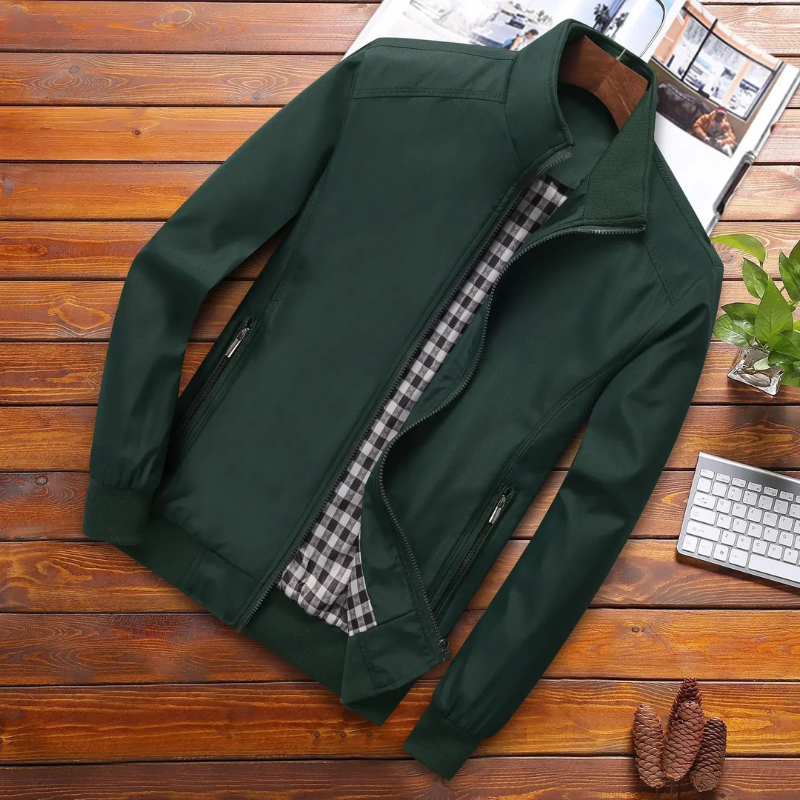 Comfortable men's lightweight windbreaker, perfect summer coat. Stylish & wind resistant casual jacket for him.
