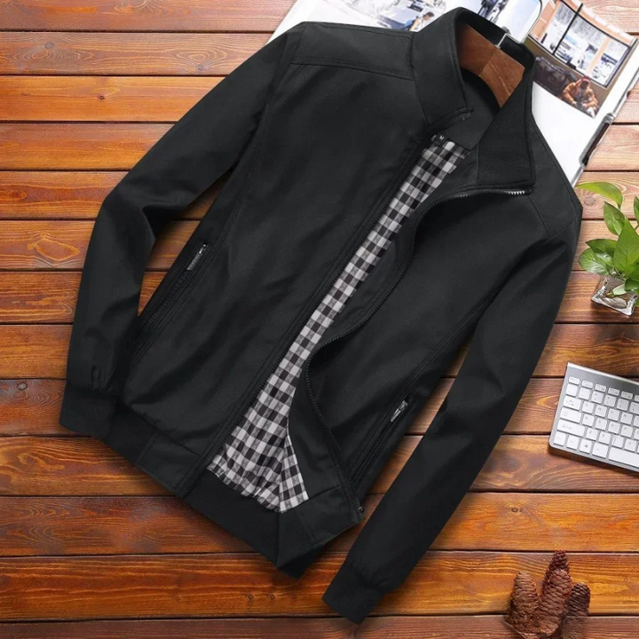 Lightweight men's windbreaker jacket offering summer comfort. Wind resistant outerwear, perfect for travel & casual style.