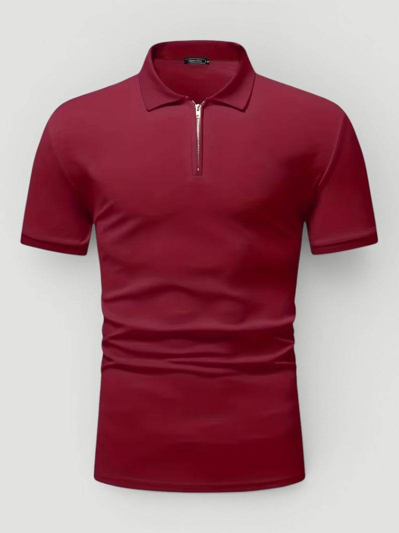 Versatile men's zip polo shirt, perfect for lightweight summer and everyday style.