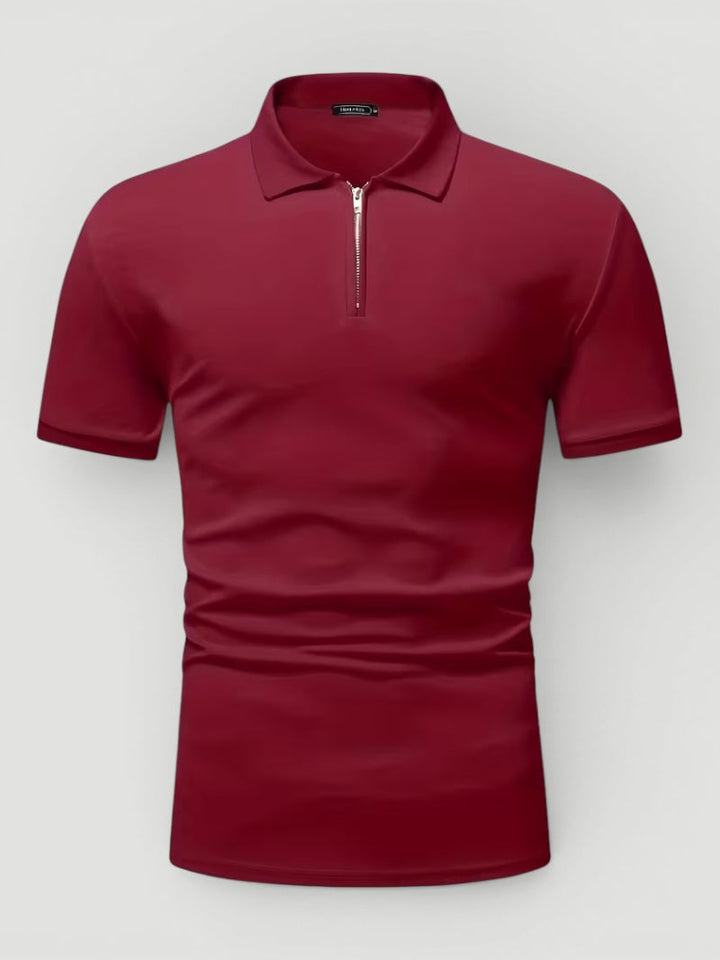 Versatile men's zip polo shirt, perfect for lightweight summer and everyday style.