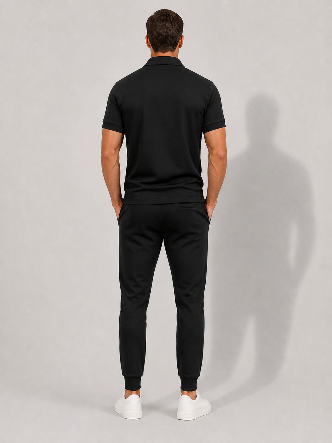 Comfortable men's short sleeve zip polo, perfect for summer casual wear & everyday fashion.