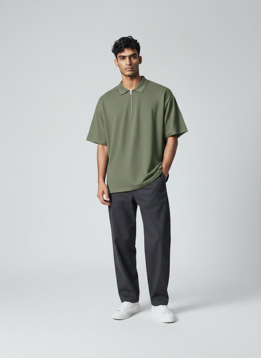 Lightweight men's zip polo for summer style & comfortable everyday fashion.