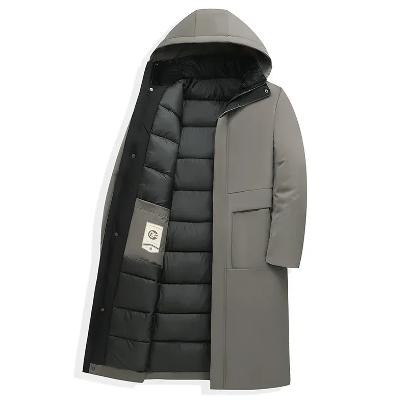 Durable men's long hooded coat, a must-have winter jacket for ultimate warmth and comfort.