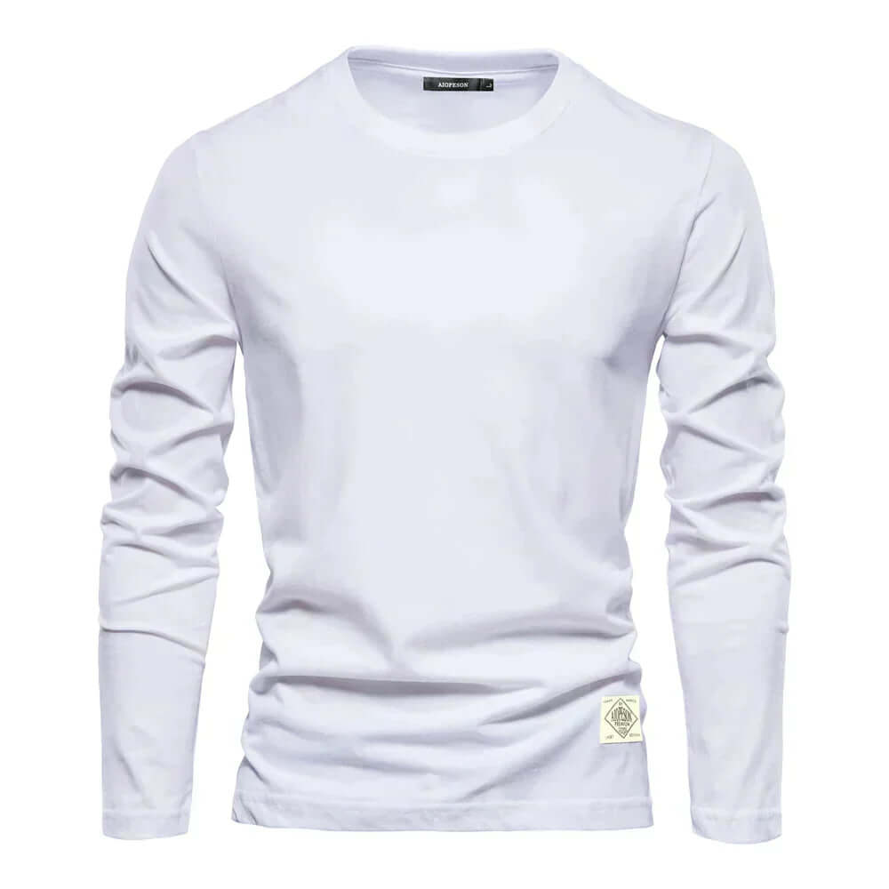 Comfortable men's long sleeve t-shirt, perfect basic crewneck top for daily wear.