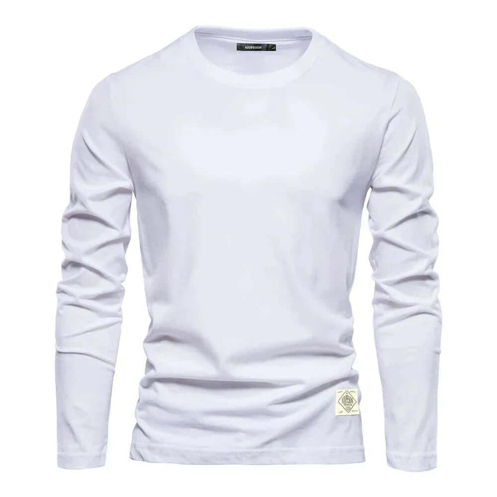 Comfortable men's long sleeve t-shirt, perfect basic crewneck top for daily wear.