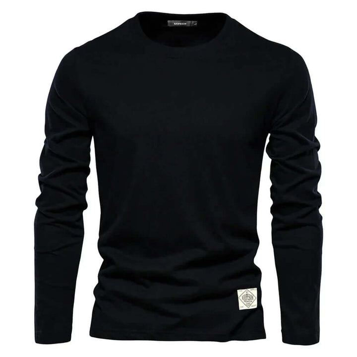 Effortless men's long sleeve t-shirt, a casual crewneck for versatile everyday wear.