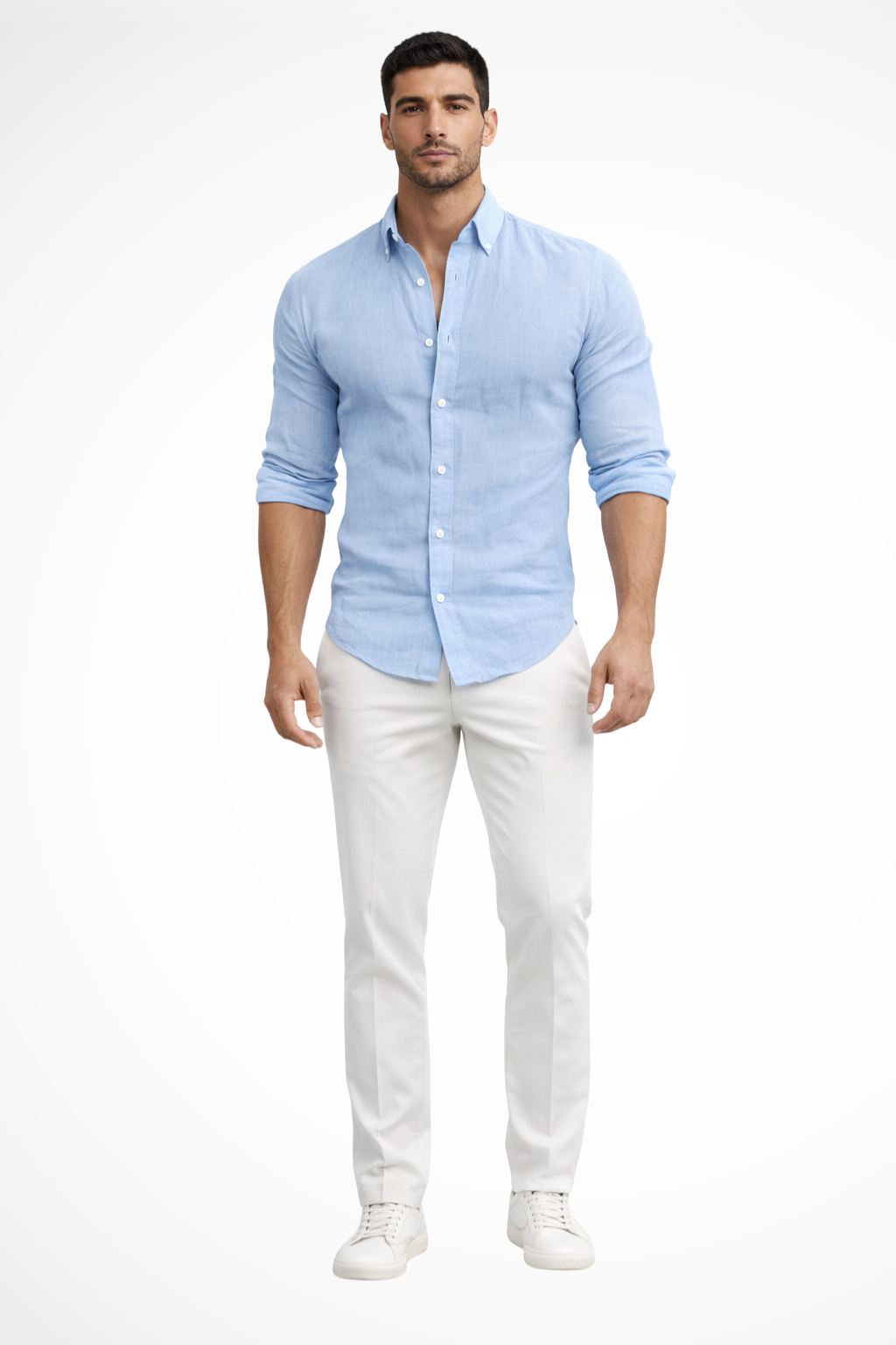 Versatile men's loose fit long sleeve casual shirt for relaxed summer wear and everyday comfort.