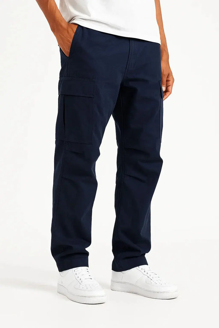 Men's loose fit tactical overalls featuring adjustable straps, elastic waist, and spacious cargo pockets.