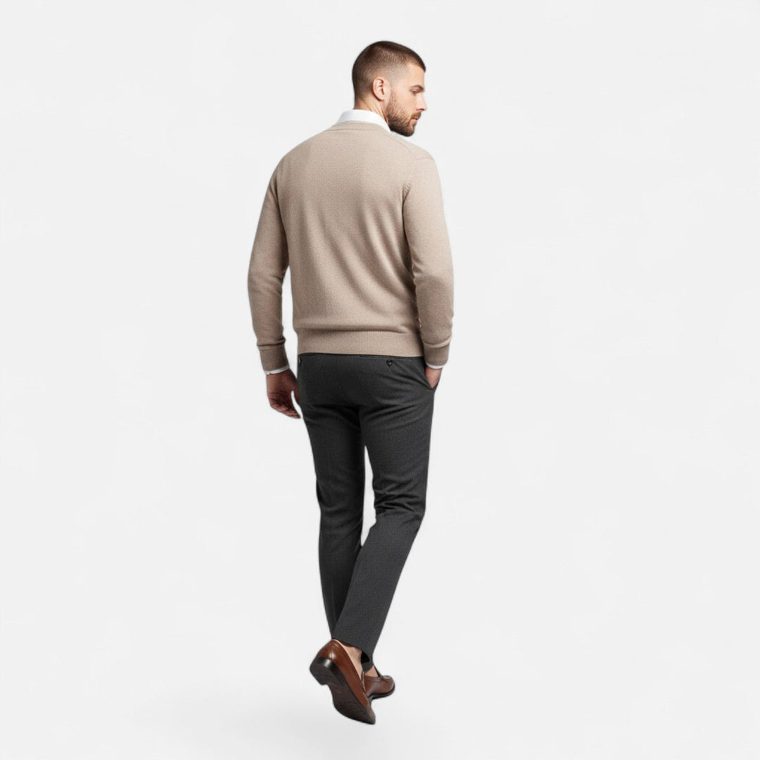 Loose fit men's V-neck cardigan, offering supreme comfort and effortless style for all seasons.