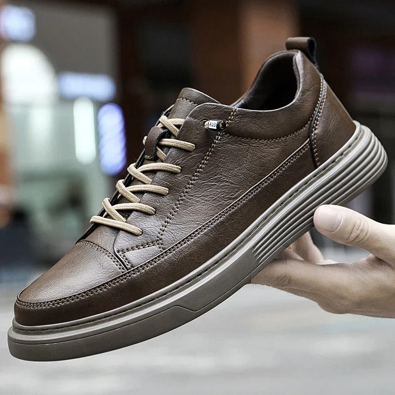 Modern men's low top sneakers, comfortable everyday walking shoes.