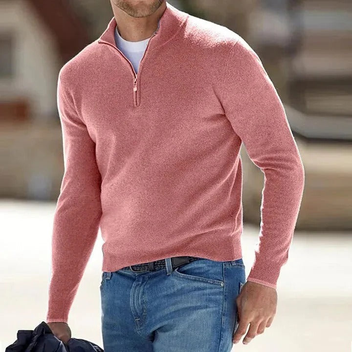 Men's luxurious soft cashmere jumper in classic style, ideal for warmth & comfort.