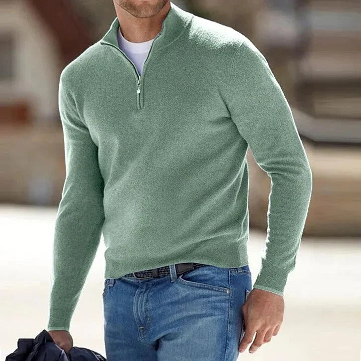 Premium men's cashmere jumper, incredibly soft, warm & stylish, a versatile long sleeve.
