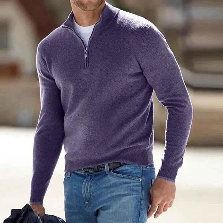 Warm men's cashmere jumper, soft long sleeve sweater, perfect for both casual & formal wear.
