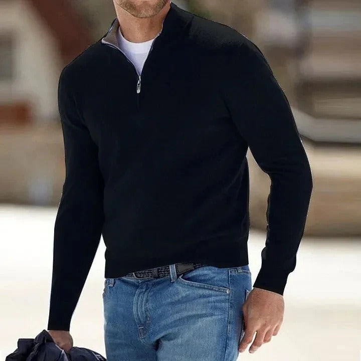 Stylish men's cashmere jumper, ultra-soft long sleeve for comfort & elegant, timeless appeal.