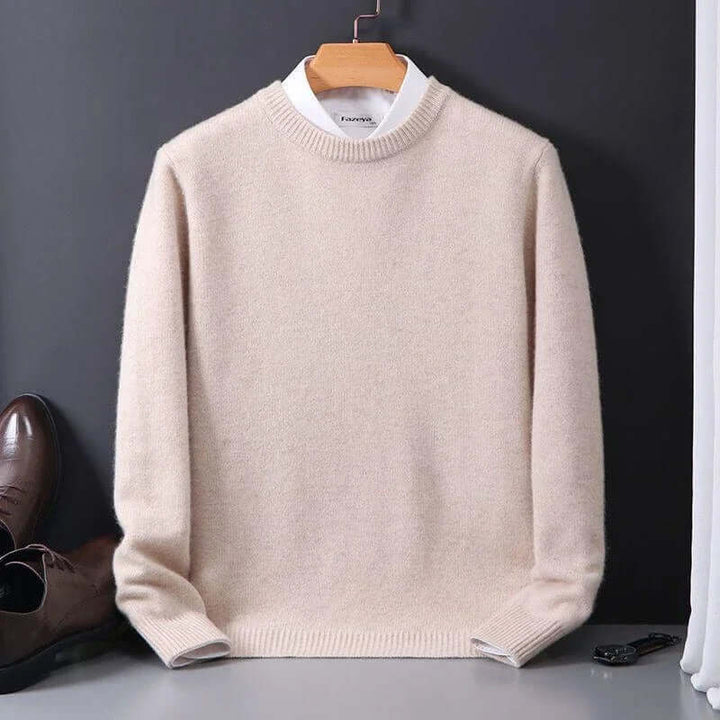 Super soft men's durable knit sweater, long sleeve and comfortable, great for layering.