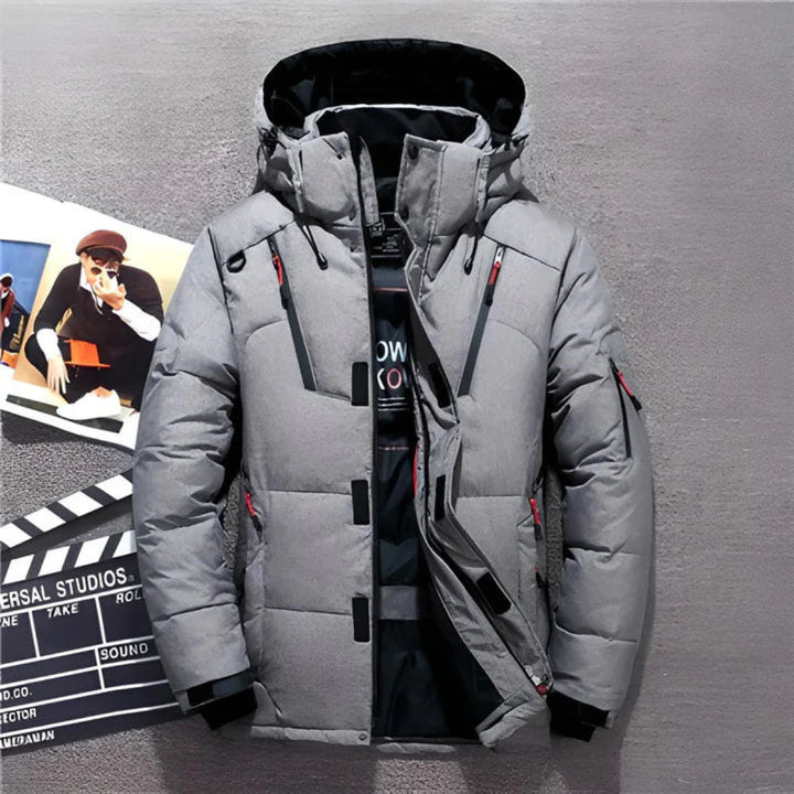 Premium men's winter puffer jacket offering superior warmth and a modern, stylish look.