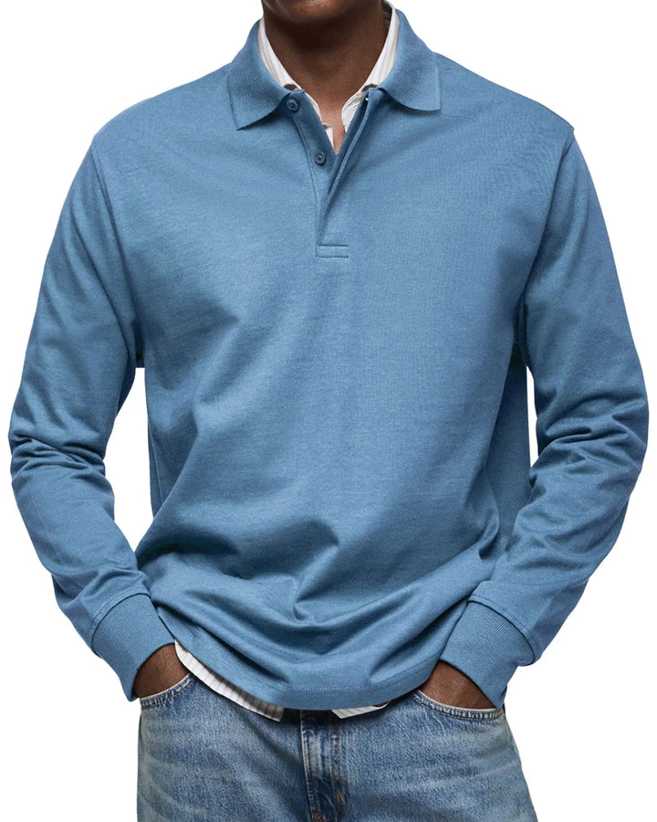 Classic fit men's long sleeve polo shirt. Versatile men's apparel for smart casual, casual wear & daily comfort.