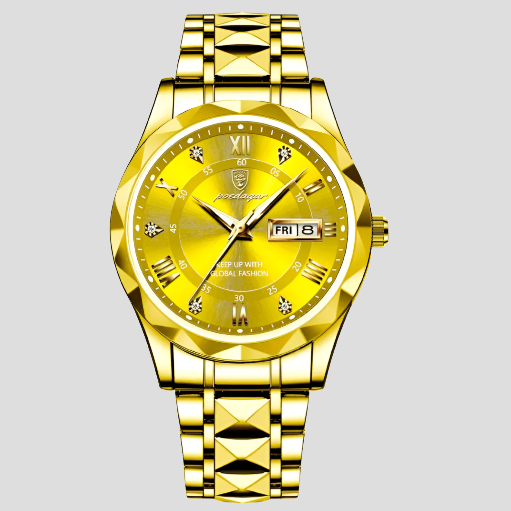Classic men's dress watch, an elegant stainless steel quartz timepiece for formal and business occasions.