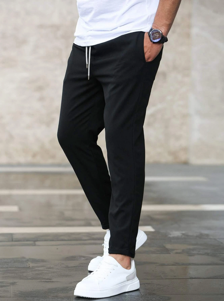 Elegant men's luxury stretch pants, designed for ultimate comfort and a sharp tailored look.