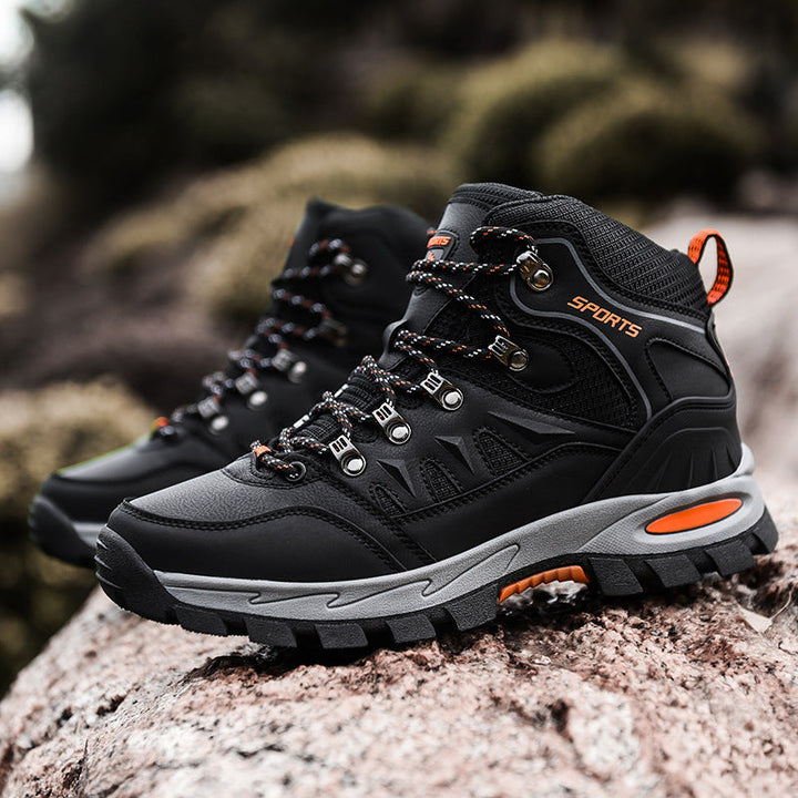 High-performance men's work boots, mid-height, waterproof & comfortable for long shifts.