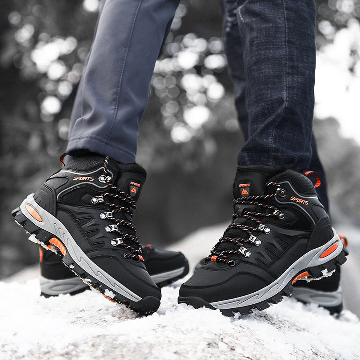 Non-slip men's waterproof work boots, mid-height for superior safety & durability on job sites.