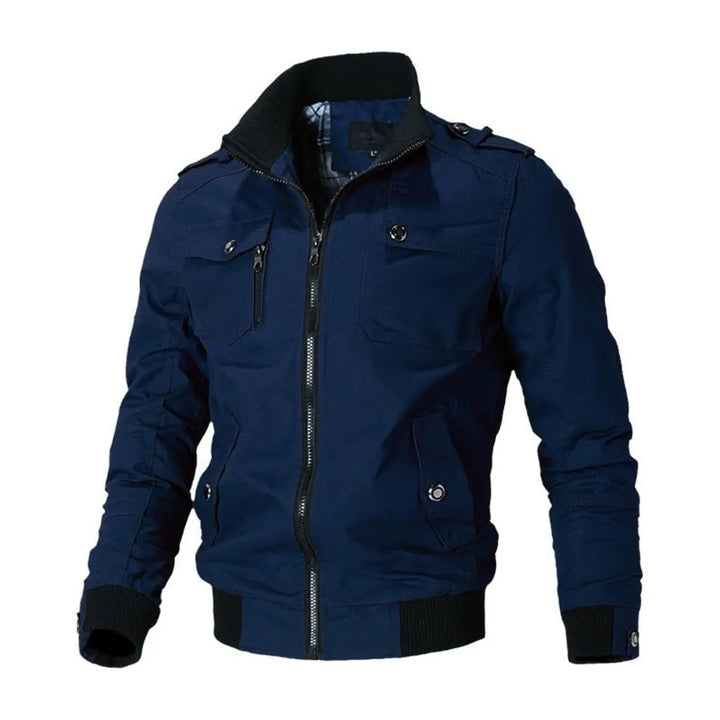 Classic men's bomber jacket, military style with multi-pockets & secure zip-up, versatile fashion outerwear.