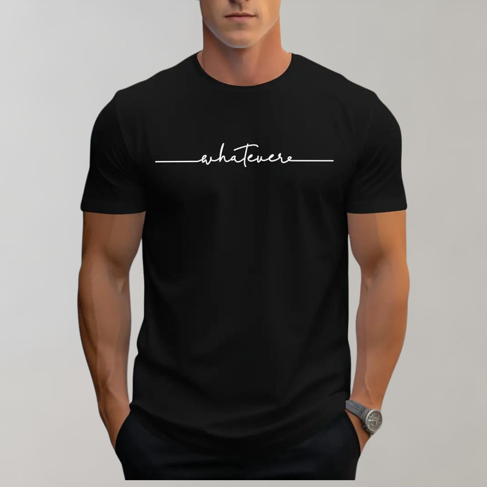 Men's minimalist print t-shirt in white, styled for effortless casual wear.