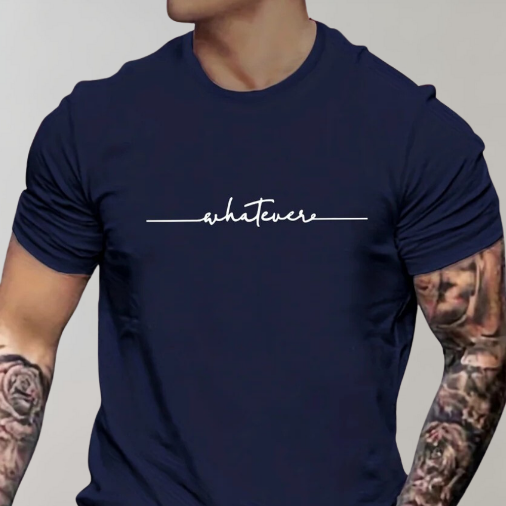 Comfortable men's short sleeve t-shirt featuring a unique minimalist print design.