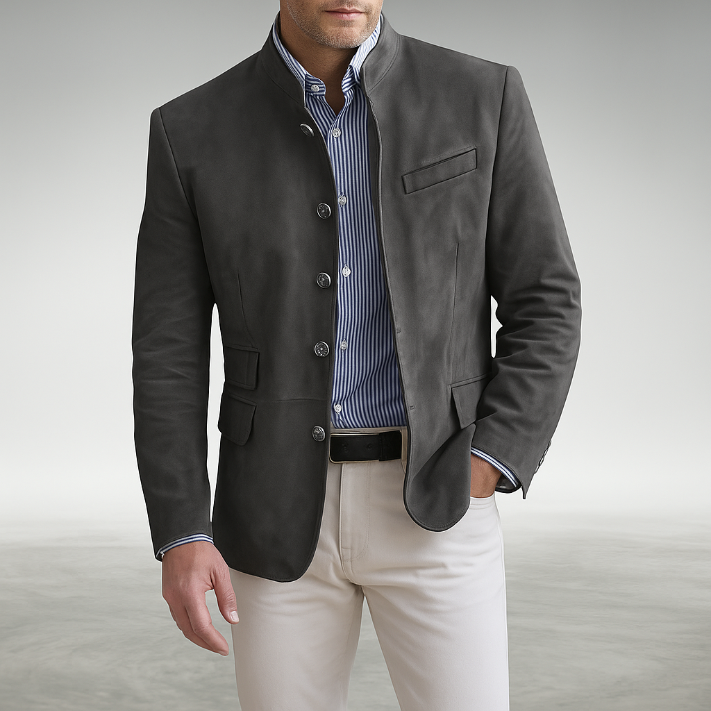 Men's modern casual button cardigan. Effortless style, comfortable layering piece for everyday wear.
