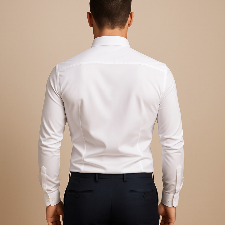 Tailored men's long-sleeve classic shirt with a modern fit, designed for a sharp business casual or smart look.