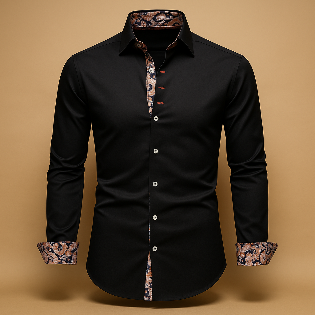 Elevate men's fashion with this modern classic long-sleeve shirt, a comfortable and stylish wardrobe essential.