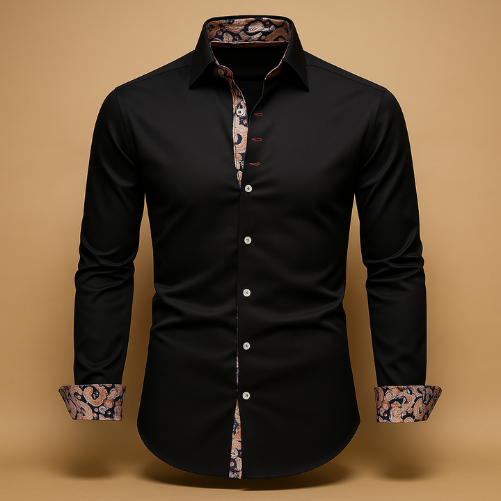 Elevate men's fashion with this modern classic long-sleeve shirt, a comfortable and stylish wardrobe essential.