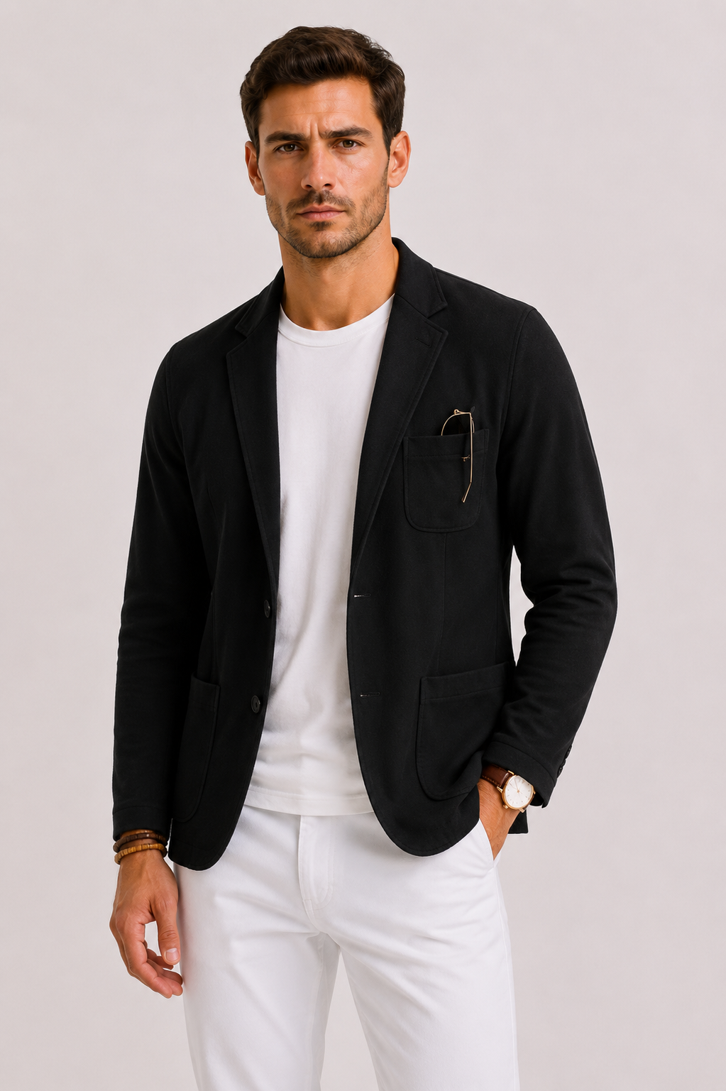 Sharp men's modern slim-fit blazer, an essential for a polished look in business wear & formal occasions.