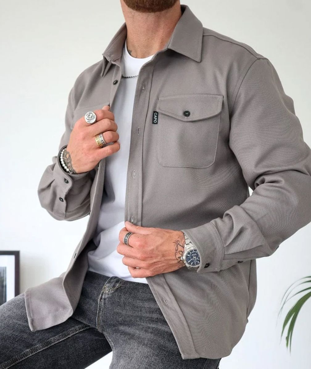 Elegant men's long sleeve dress shirt, offering a sophisticated and modern touch to men's fashion.
