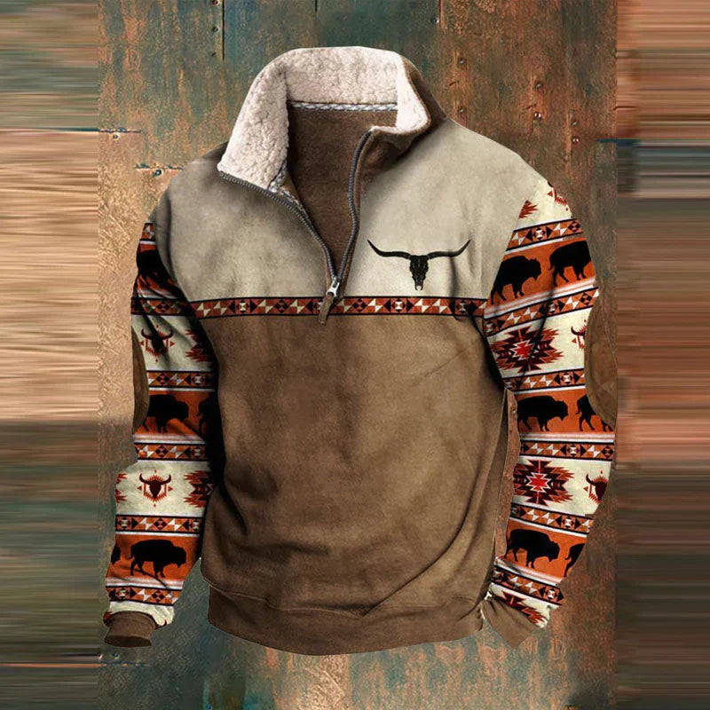Men's modern zip-up sweater, lightweight and versatile for casual everyday wear.