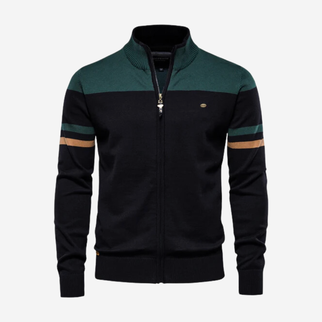 Versatile men's zip-up sweater. Modern design, ideal for layering or everyday casual comfort.