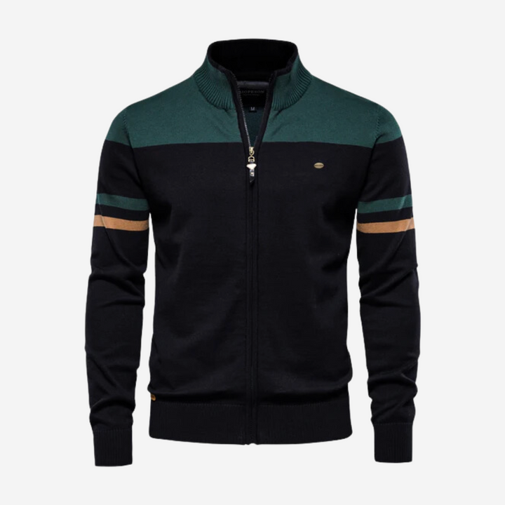 Versatile men's zip-up sweater. Modern design, ideal for layering or everyday casual comfort.