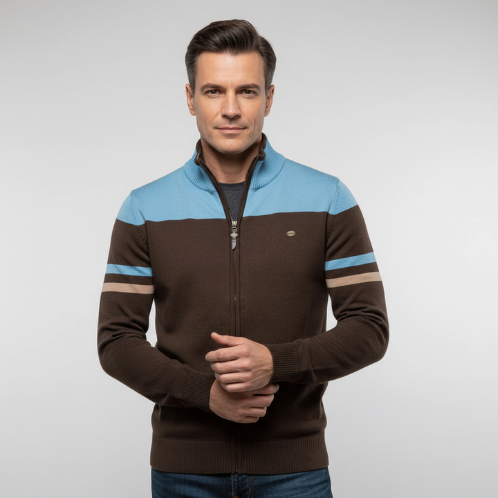 Men's stylish zip-up sweater, a versatile piece for fall fashion & winter menswear. Everyday comfort.