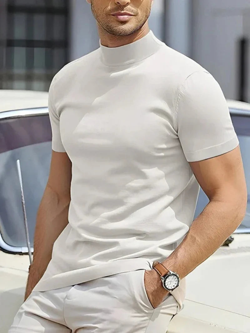 Men's moisture-wicking performance summer t-shirt. Lightweight, breathable, quick-dry athletic top for ultimate comfort.