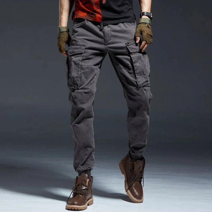 Durable men's casual cargo pants with a relaxed fit & multiple utility pockets for everyday comfort.