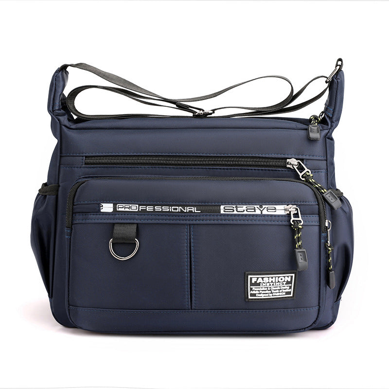 Men's multi-pocket crossbody messenger bag for daily carry & travel. Waterproof & lightweight.
