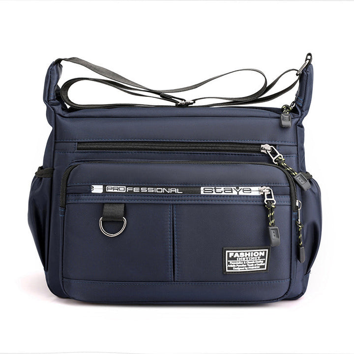 Men's multi-pocket crossbody messenger bag for daily carry & travel. Waterproof & lightweight.