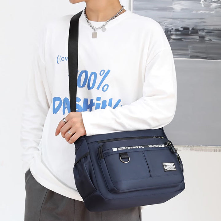Waterproof & lightweight men's crossbody messenger bag with multi-pockets for versatile daily use.