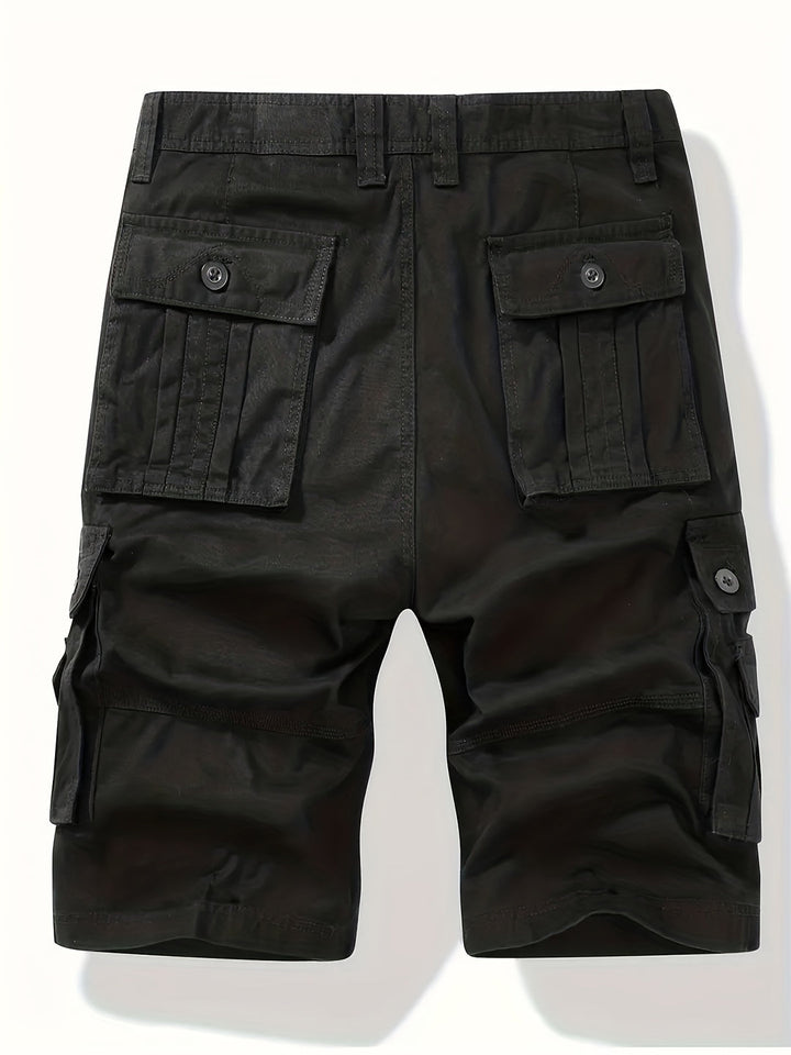 Men's summer cargo shorts, showing relaxed fit & multi-pockets. Perfect for outdoor comfort & active wear.