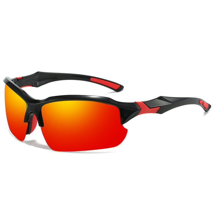 Crystal-clear men's polarized sports sunglasses for optimal outdoor visibility and eye protection.