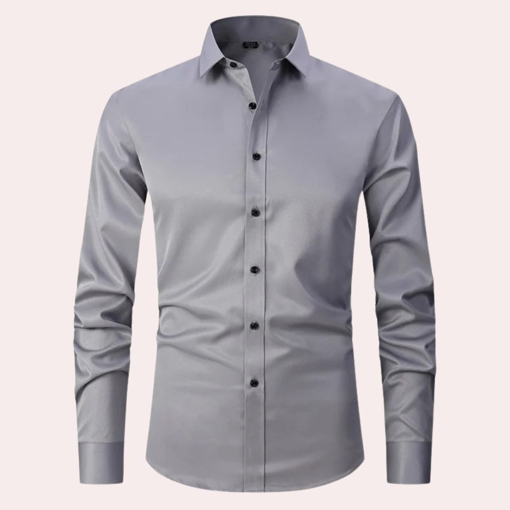 Versatile men's non-iron stretch dress shirt. Ideal for office wear, formal events, or smart casual.