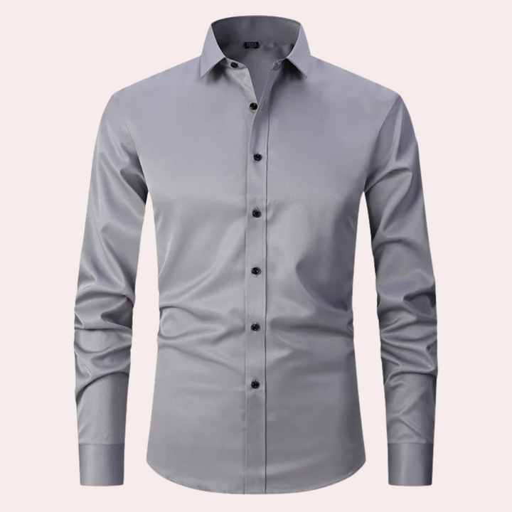 Versatile men's non-iron stretch dress shirt. Ideal for office wear, formal events, or smart casual.