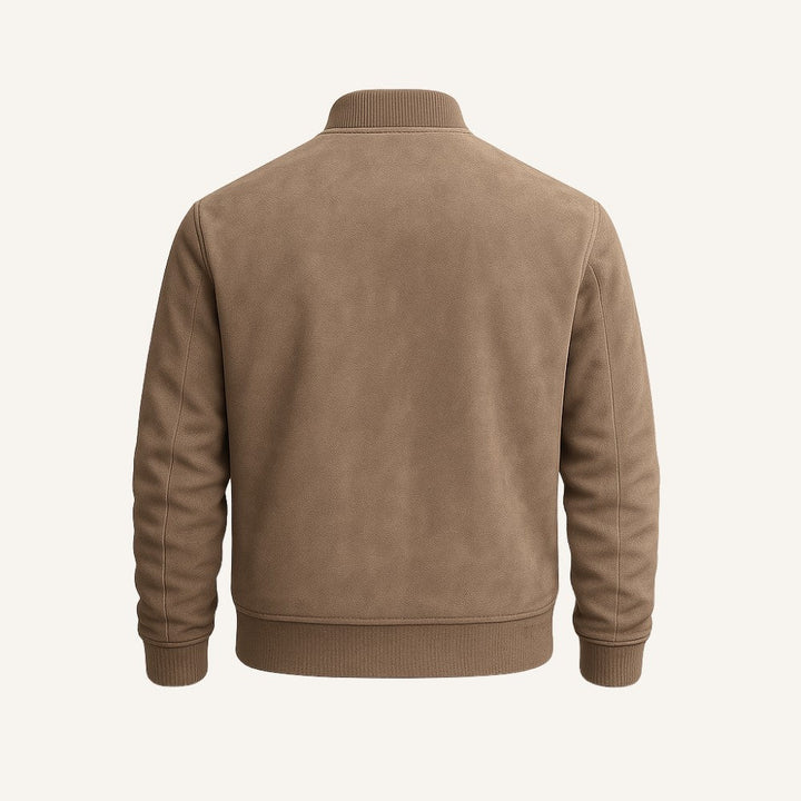 Timeless men's zipper jacket, old money aesthetic. Versatile luxury classic fashion outerwear.