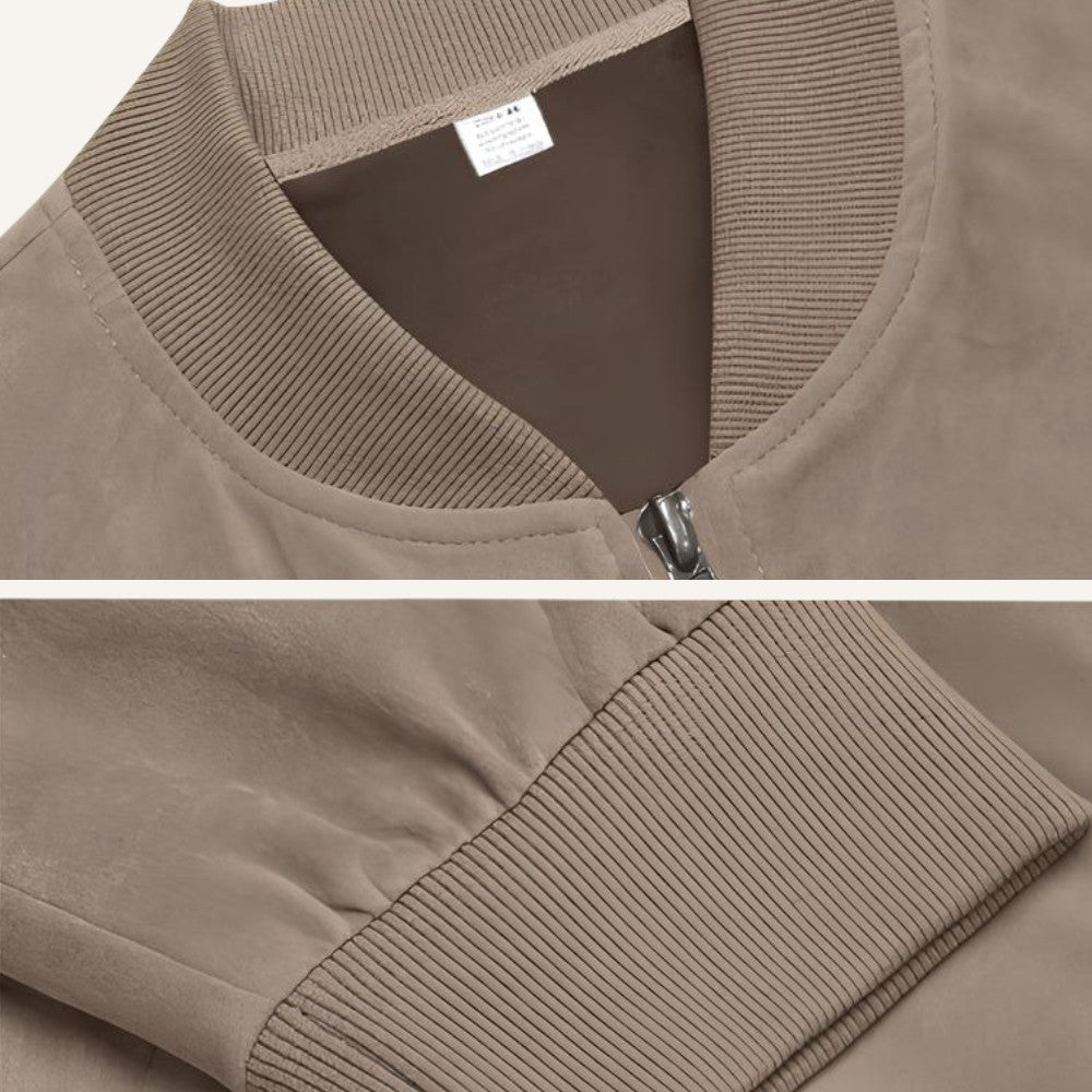 Men's classic zipper jacket, elegant & versatile. Perfect for sophisticated old money style.